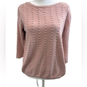 Tu Textured Knit Sweater in Dusty Rose. size Small